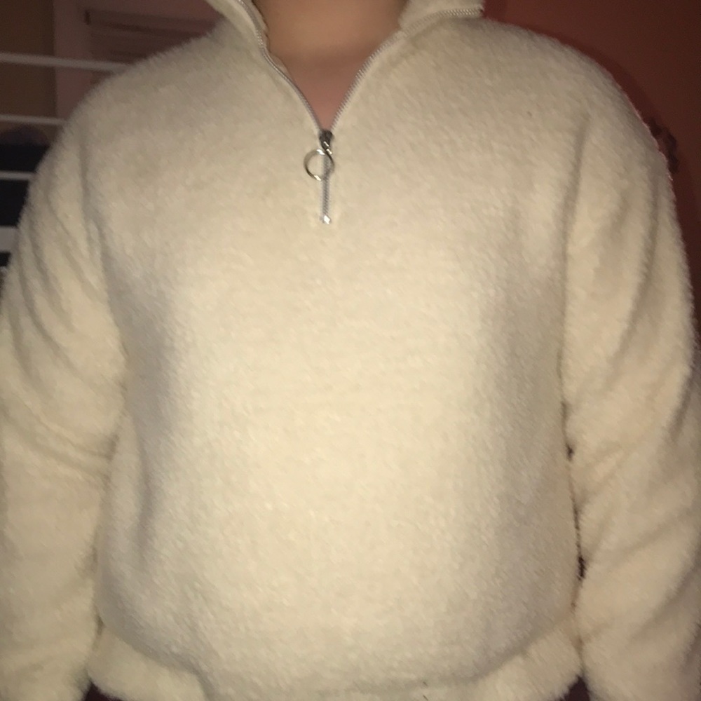 white quarter zip